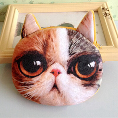 

Hot Cute Cartoon Kitten Series Comet People Coin Purse Key Bag Cat Head Dog Head Printing Coin Bag