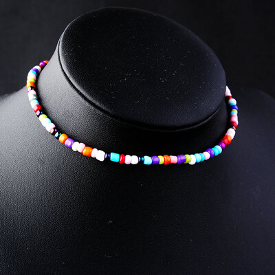 

Trendy Bohemia Nature Stone sun moon star Pendant charm Jewelry colorful Beaded Chain Necklace for Women Sexy Simple Choker
