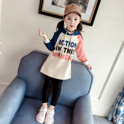 

Children Kids Girls Spring Casual Cotton Long Sleeves Printed Hooded Dresses