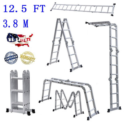 

Heavy Duty Aluminum 125 Feet 12 Step Scaffold Ladder 330LB Multi Purpose Extend