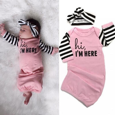 

Newborn Infant Baby Girl Outfit Jumpsuit Sleepsacks Sleeping Bag Sleepwear Set F
