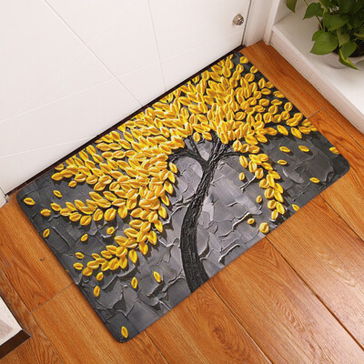 

Toponeto Oil Painting Tree Bath Mats Bedroom Carpets Door Mats Non-Slip
