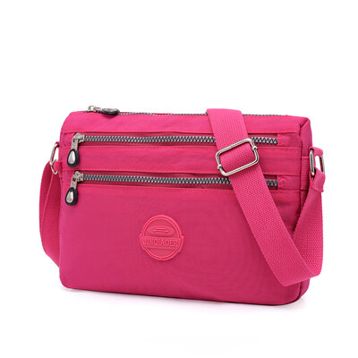 

Waterproof inclined bag lady multi-zipper cash receipt bag business bag cash receipt bag small nylon cloth lady bag