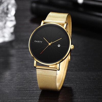 

Gobestart Fashion Simple Simple Casual Calendar Business Net With Strap Mens Watch