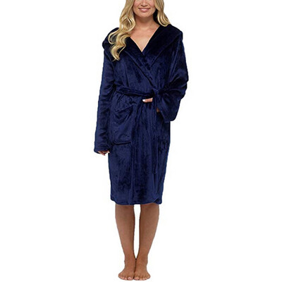 

Toponeto Women Winter Plush Lengthened Shawl Bathrobe Home Clothes Long Sleeved Robe Coat