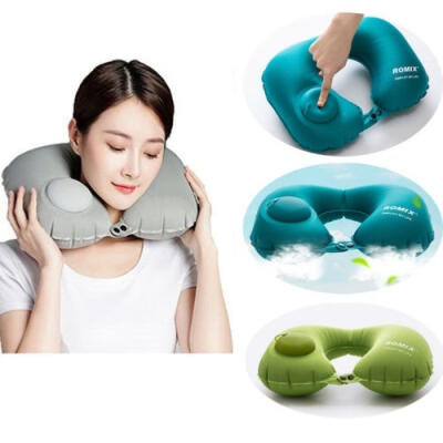 

Inflatable Travel U-Shape Neck Pillow Soft Car Head Rest Sleep Cushion Office Room House