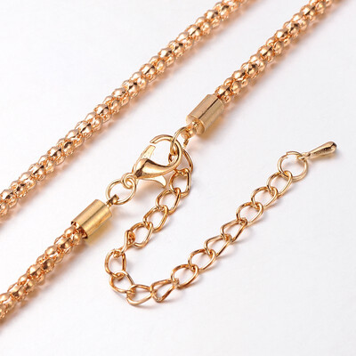 

Iron Popcorn Chain Necklace Makings with Alloy Lobster Claw Clasps&Iron End Chains Light Gold 299