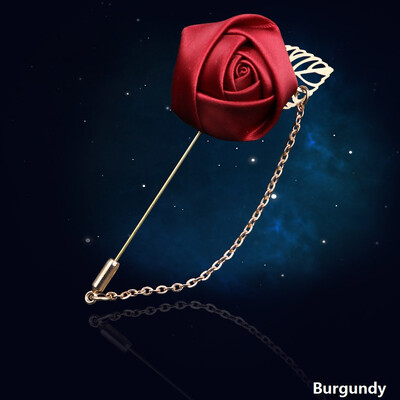 

Mens Suit Shirt Pin Boutique Rose Chain Brooch Pin
