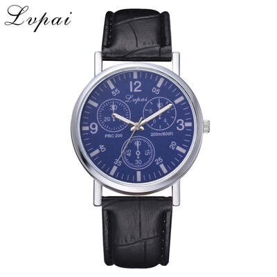 

LVPAI Fashion Casual Three-eye Leather Quartz Watch With PU Belt