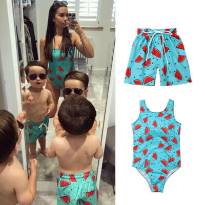 

UK Family Match Women Boy Swimming Trunks Bikini Swimwear Swimsuit Bathing Beach