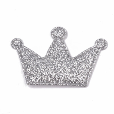 

Glitter PU Patches with Non Woven Fabric Back&Sponge Inside Crown LightGrey 38x5558x25mm