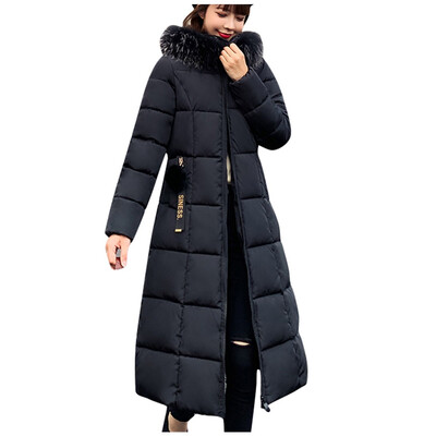 

Toponeto Women Winter Warm Hooded Thick Zipper Pocket Slim Jacket Overcoat Outcoat Coat