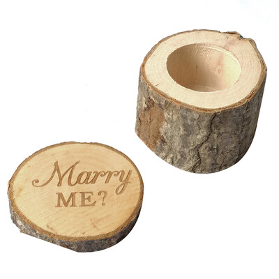 

Wooden Wedding Ring Box Marry Me Letter Jewellery Holder Word Embroidering Wood Valentines Engagement Ring Storage Case
