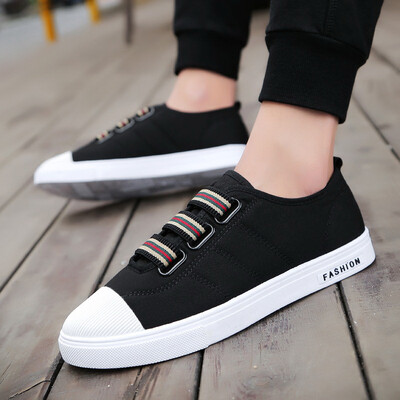 

Black canvas shoes male Korean version 100 lazy casual trendy shoes original resident port wind cloth shoes
