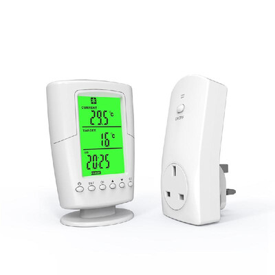 

Smart Programmable Wireless Remote Thermostat Plug in Socket Heating Cooling Program Temperature Controller--AC110V-120V 15A US