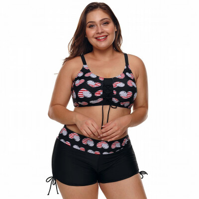 

Sling high waist with chest pad Plus Size split swimsuit