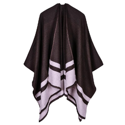 

Women Poncho Scarf Cardigan Sweater Geometrical Striped Warm Cape Shawl Long Scarves Pashmina Outwear