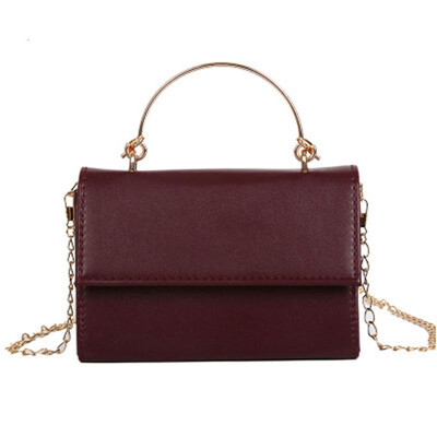 

2019 Women Hadbags Quality Leather Flap Shoulder Bags Fashion Metal Handle Straps Crossbody Bags Casual Solid Messenger Bag