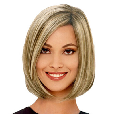 

Partial Distribution Type Bob Haircut Short Straight Wig