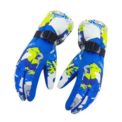 

Ski Gloves 100 Waterproof Warm Snow Gloves for Men Women&Kids Blue