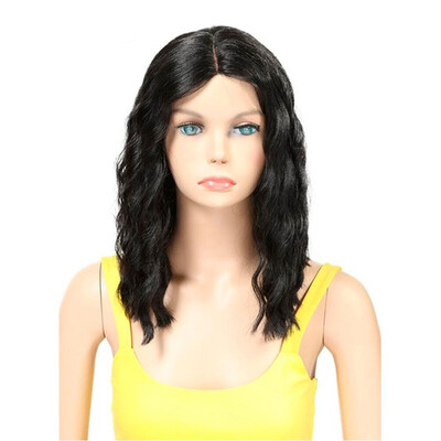 

Noble Lace Wig High Temperature Fiber 14 Inch 1B Color Naural Wave Synthetic Wig For Women Free Ship