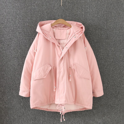 

2018 winter dress new big size womens short down jacket fat sister loose tide&thick hooded coat female