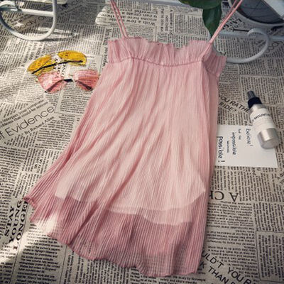 

Women Retro Pleated Sexy Wrapped Chest Slim Knitting Vest Bottoming Stretch Sling Camisole
