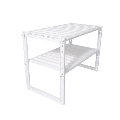 

Factory direct stainless steel retractable under sink shelf condiment kitchen rack storage rack creative pot rack 2 layer
