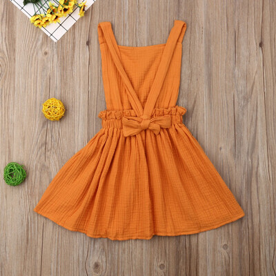 

Cute Kids Baby Girls Dress Solid Color Princess Pageant Party Dress Sundress