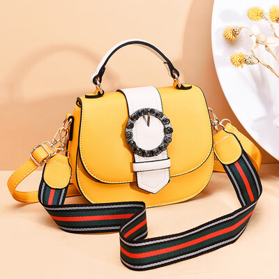 

Summer popular small bag female contrast round drill foreign gas messenger bag ck sweet girl texture portable