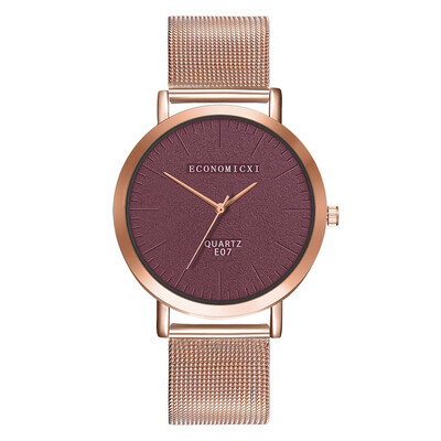 

Simple Women Watches Black Dial Ladies Quartz Wristwatch Rose Gold Mesh Belt Strap Casual Clock Gift Zegarki Damskie
