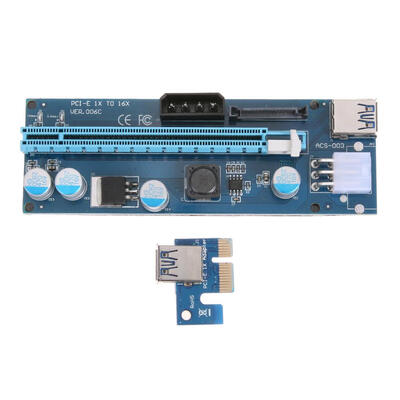 

PCI-E 1x to 16x Mining Enhanced Extender Riser Adapter with 4615Pin Port