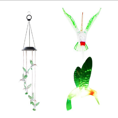 

2V 06W RGB LED Solar Power Energy Outdoor Lights Dragonfly Wind Chime IP65 Water Resistance Built in 12V 600mah High Capacity R