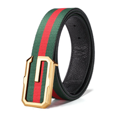 

Spot mens belt leather smooth buckle fashion canvas belt youth Korean version of the tide student belt