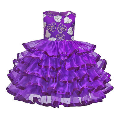 

Girls Floral Decor Dress Sleeveless Children Princess Party Tutu Dresses