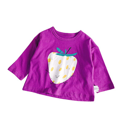

Baby T-shirts Fashion Cartoon Print Kids Girl Clothes Print Cotton Long Sleeve T Shirts Rainbow for Girls baby Clothing