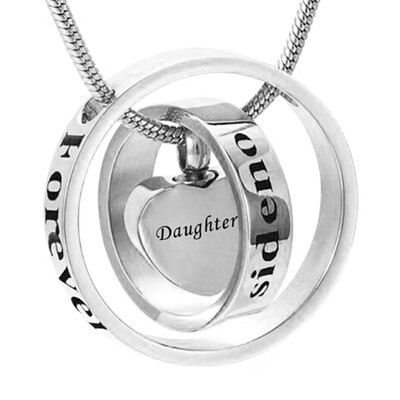 

Stainless Steel Cremation Urn Pendant Mom Dad Letter Print Love Heart Necklace Memory Keepsake Humans Cremation Ashes Pendant