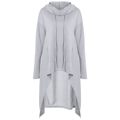 

Women Long Sleeve Pile Collar Casual Top Blouse with Hoodie