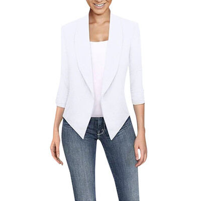 

Gobestart Women Thin Office Lady Lapel Long Sleeved Coat Suit Slim Cardigan Casual Tops