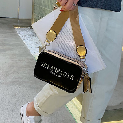 

New small bag female 2019 new wave wild wide shoulder strap shoulder Messenger bag French small foreign small square bag
