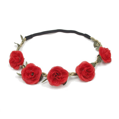 

〖Follure〗Bohemian Rose Wedding Flowers Hair Band Bride Wreath Floral Summer Flower Crown