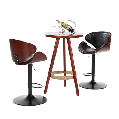 

Gobestart Set Of 2 Leather Adjustable Bar Stools Counter Height Swivel Stool