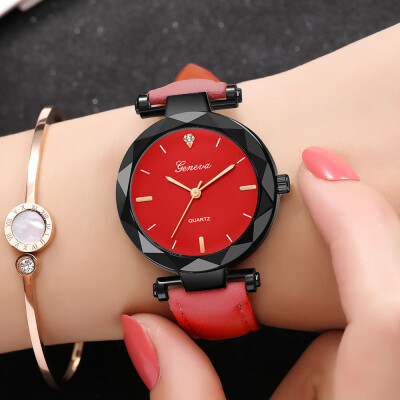 

RM New Fashion Geneva Women Leather Band Quartz Analog Wrist Watch