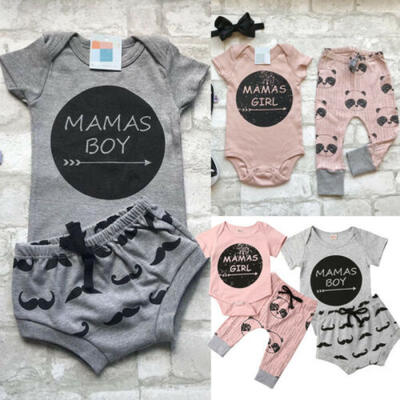 

Newborn Kids Baby Mamas Girl Boy Clothes T-shirt Romper Pants Tracksuit Outfits
