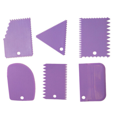 

6 PcsSet Plastic Cake Scraper Dough Pastry Cutter Spatulas Kitchen Cake Baking Tools