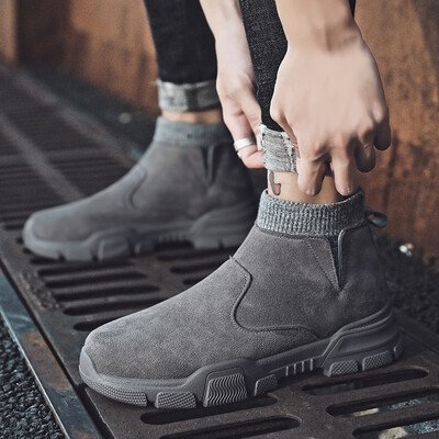 

Mens Shoes In Autumn Every Kind of Leisure High Help Martin Boots Korean Edition Tools Desert Wind Zen High School Help Shoes