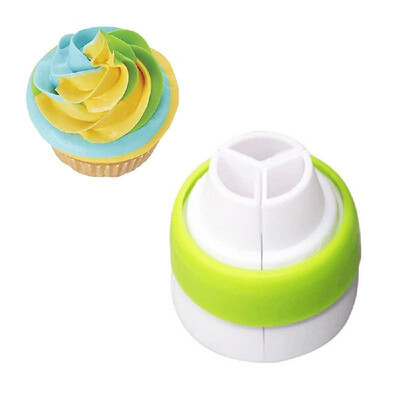 

3 hole 3 color cream enamel bag converter tricolor decorating mouth converter large Russian flower mouth adapter