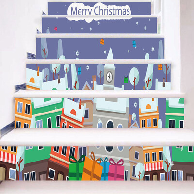 

〖Follure〗Christmas 3D Simulation stair stickers Waterproof Wall Stickers DIY Home Decor