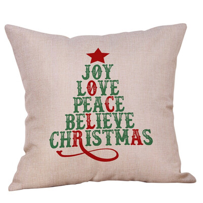 

〖Follure〗Merry Christmas Pillow Cases Cotton Linen Sofa Cushion Cover Home Decor