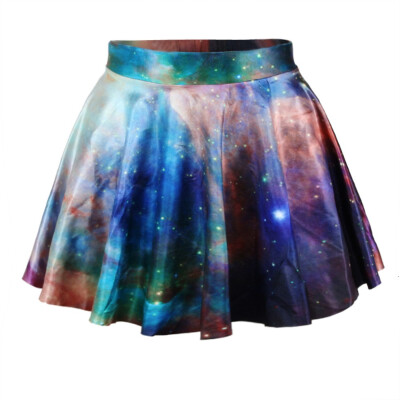 

Roseonmyhand Women Casual Christmas Star Flare Elastic High Waist Fashion Ball Gown Skirt